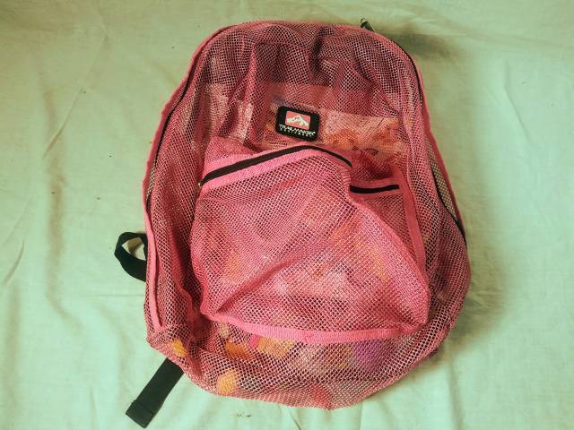 Kids mesh backpack with toys